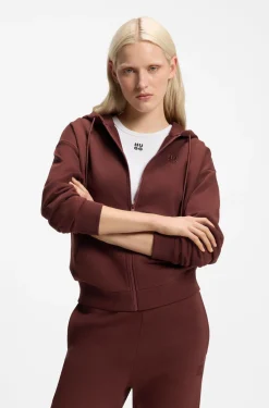 Hoodie aus Baumwoll-Terry mit Reißverschluss und Logo-Stickerei