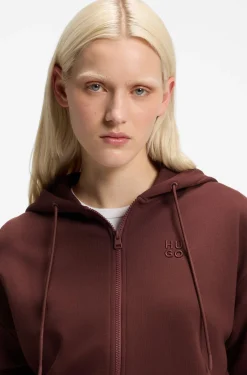 Hoodie aus Baumwoll-Terry mit Reißverschluss und Logo-Stickerei