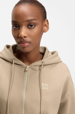 Hoodie aus Baumwoll-Terry mit Reißverschluss und Logo-Stickerei