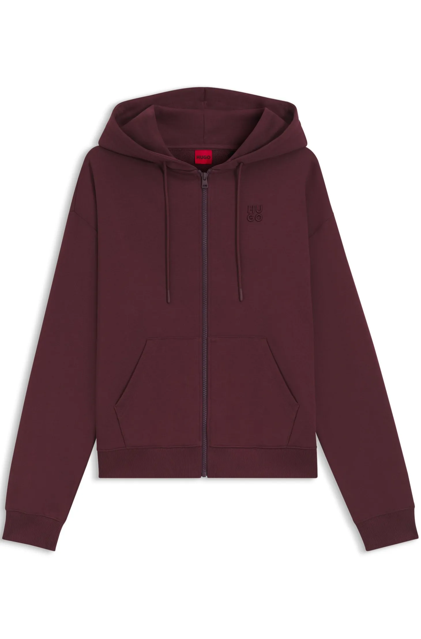 Hoodie aus Baumwoll-Terry mit Reißverschluss und Logo-Stickerei