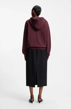 Hoodie aus Baumwoll-Terry mit Reißverschluss und Logo-Stickerei