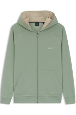 Hoodie aus Stretch-Baumwolle mit Reißverschluss