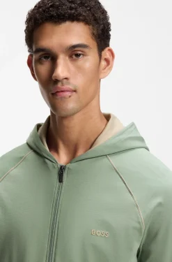 Hoodie aus Stretch-Baumwolle mit Reißverschluss