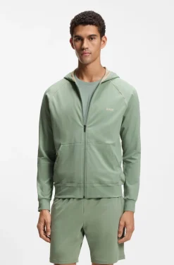 Hoodie aus Stretch-Baumwolle mit Reißverschluss