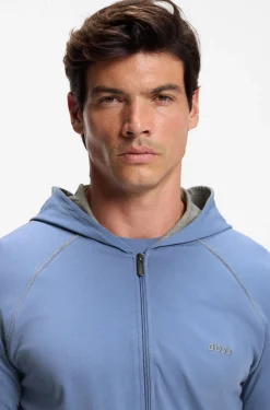 Hoodie aus Stretch-Baumwolle mit Reißverschluss