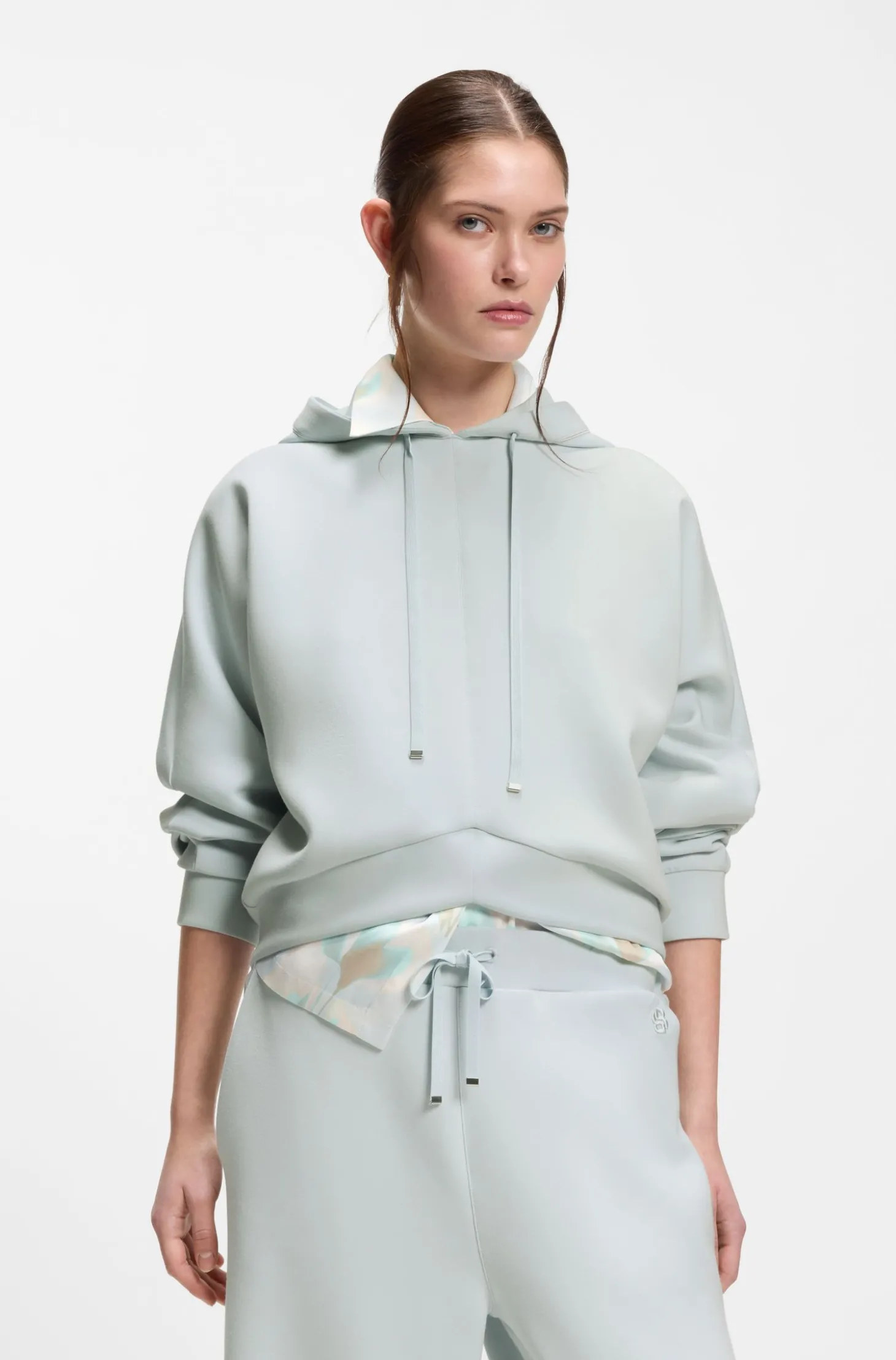 Hoodie mit abgerundetem Saum und Double-B-Monogramm