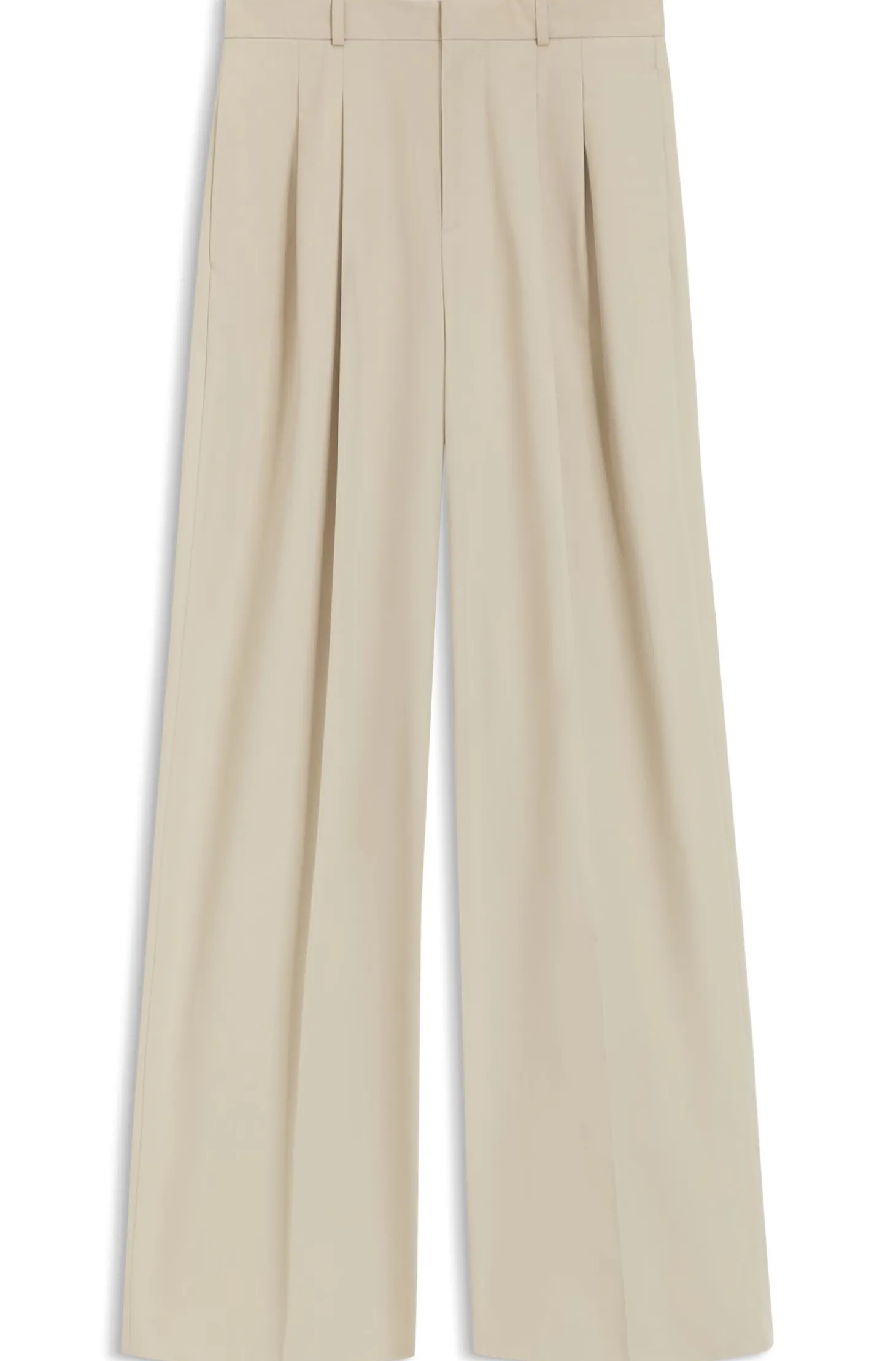 Hose aus Stretch-Baumwolle mit weitem Beinverlauf