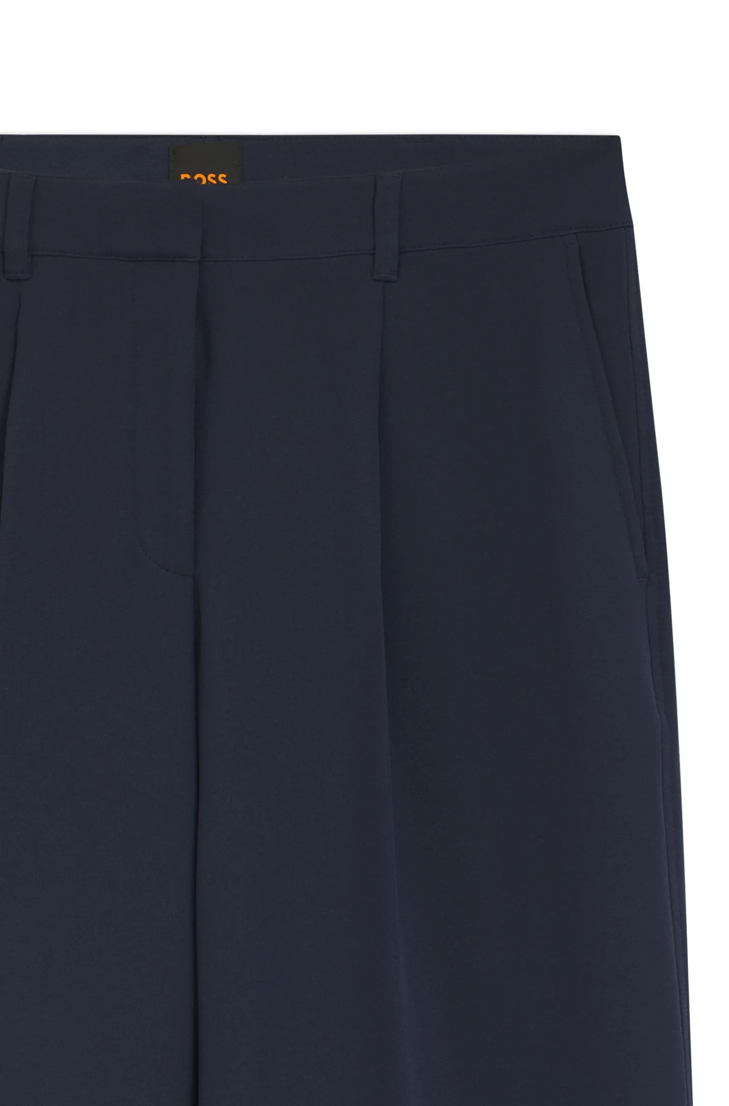 Hose aus Stretch-Gewebe mit weitem Beinverlauf
