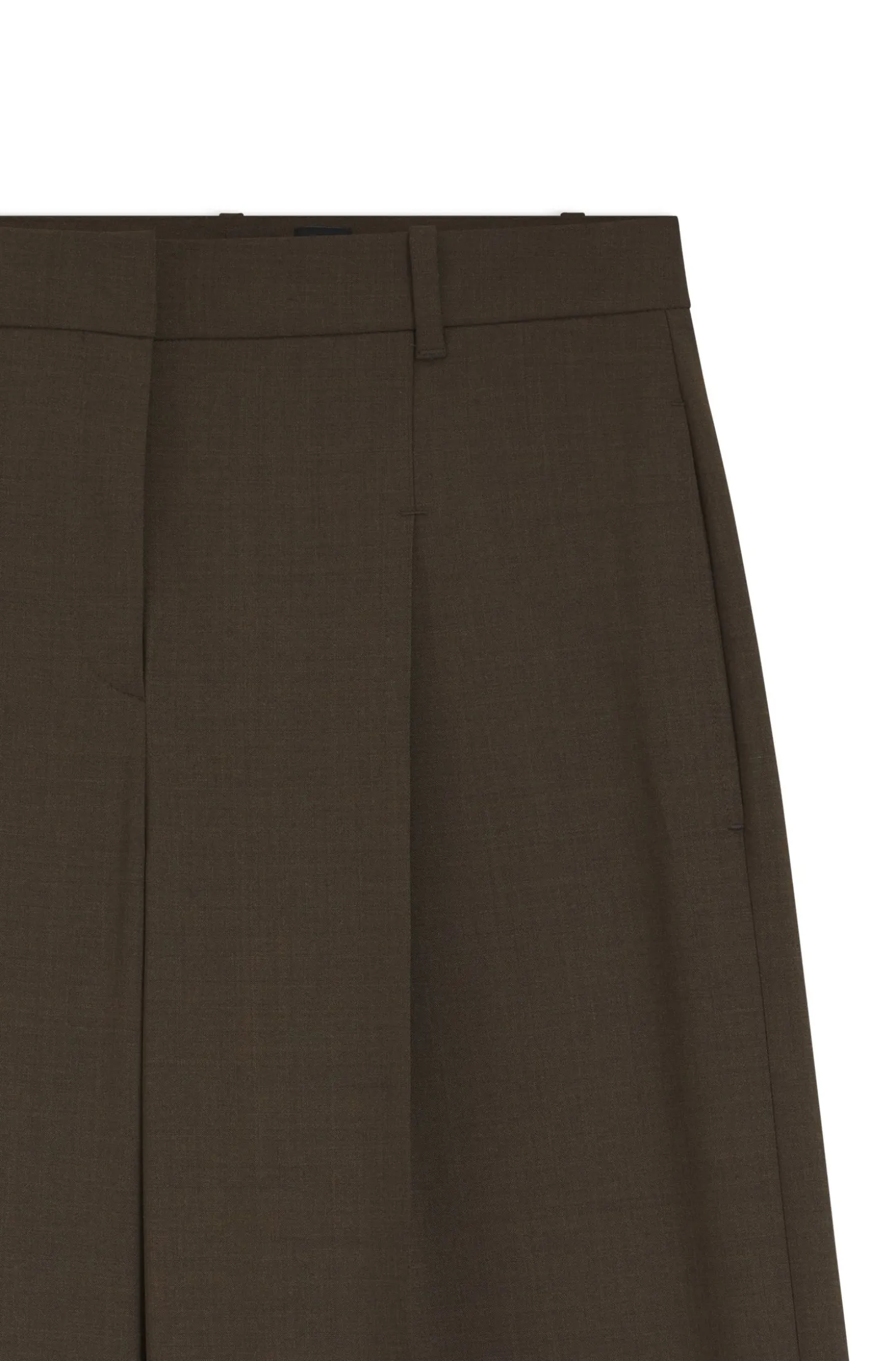 Hose aus Stretch-Gewebe mit weitem Beinverlauf und Bundfalten vorne