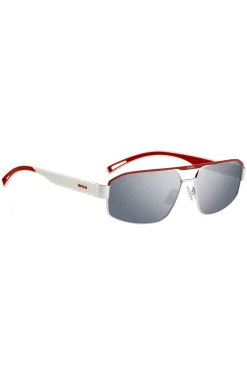 HUGO Eyewear Sonnenbrille im Wrap-Style in Weiß und Rot