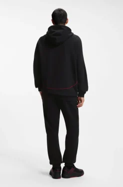 HUGO x RB Hoodie aus Stretch-Baumwolle mit Stier-Motiv