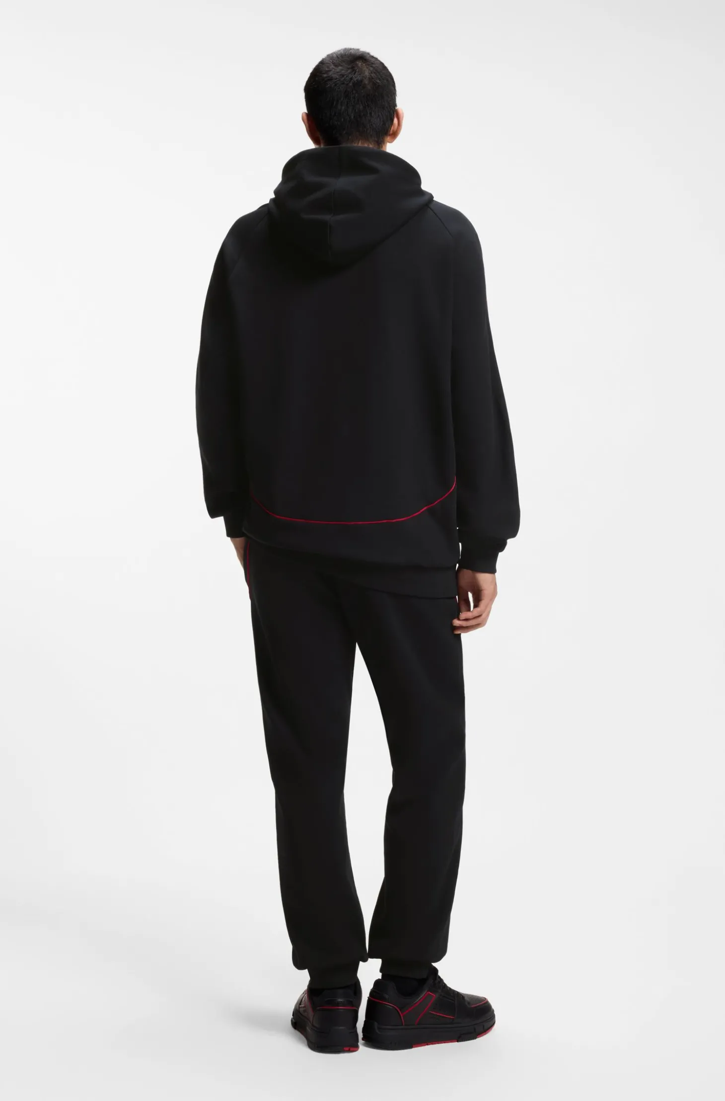 HUGO x RB Hoodie aus Stretch-Baumwolle mit Stier-Motiv