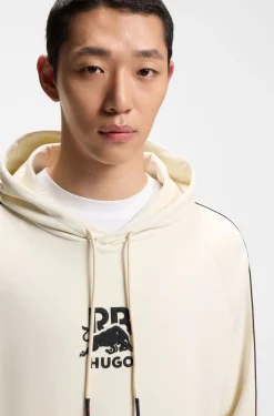 HUGO x RB Hoodie aus Stretch-Baumwolle mit Stier-Motiv