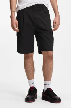 HUGO x RB Shorts aus Stretch-Baumwolle mit Stier-Motiv