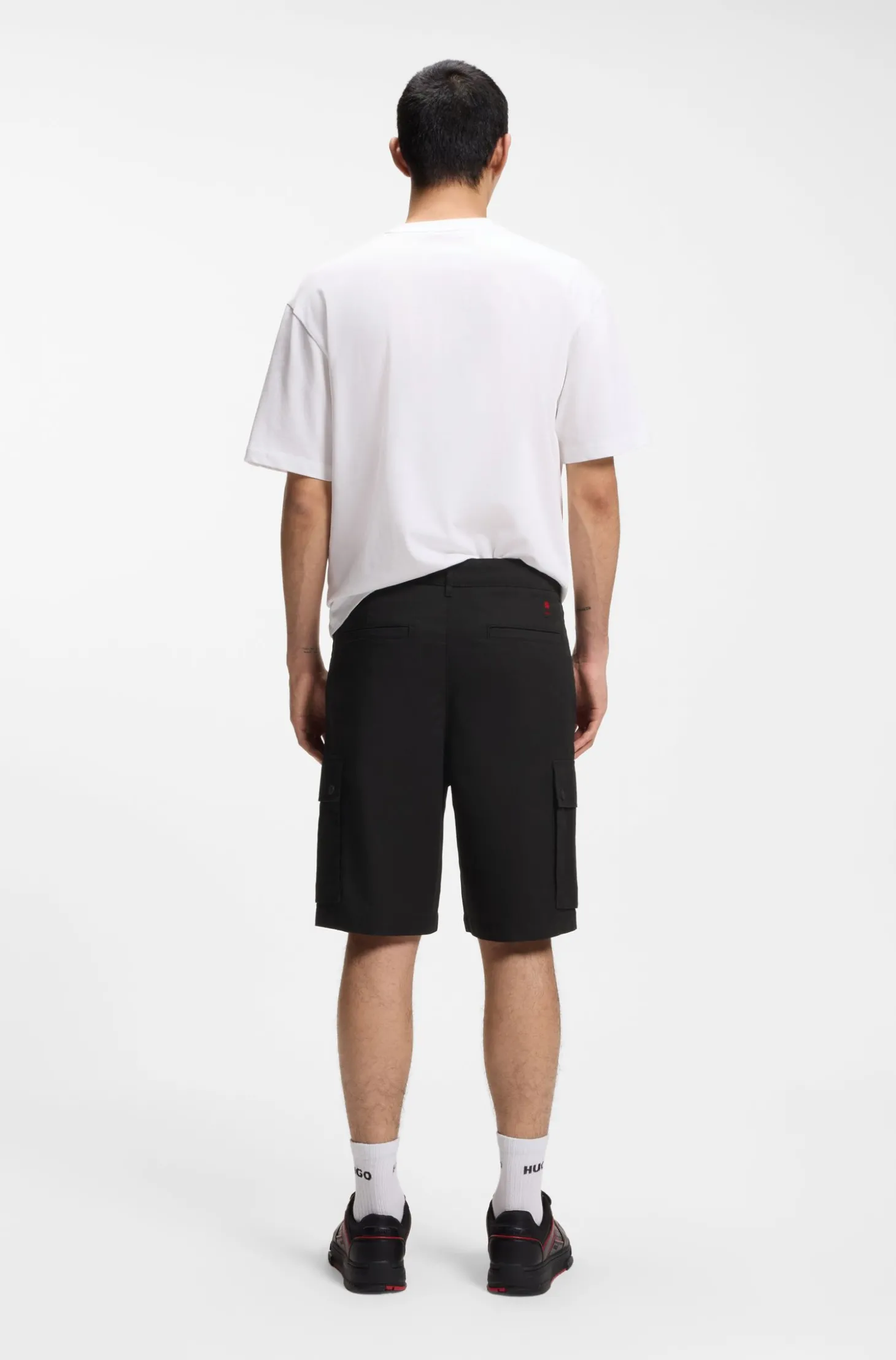 HUGO x RB Shorts aus Stretch-Baumwolle mit Stier-Motiv