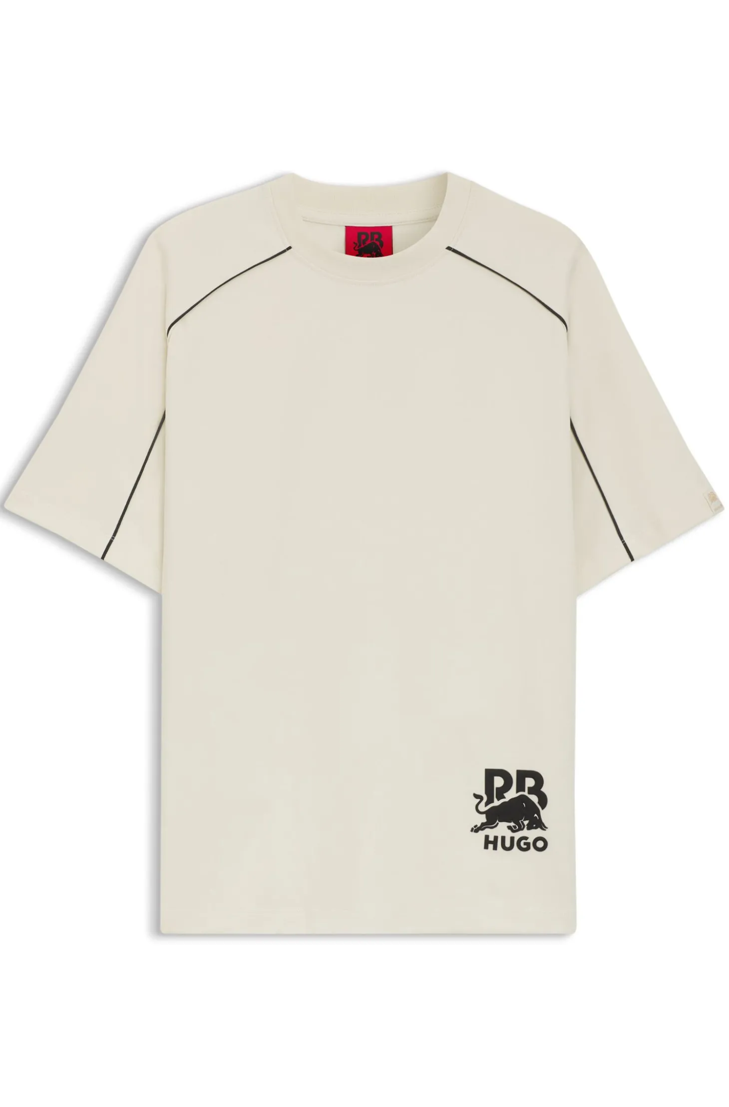 HUGO x RB T-Shirt aus Baumwoll-Mix mit kontrastfarbenen Paspeln