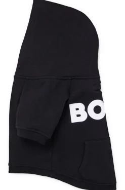 Hunde-Hoodie aus Baumwoll-Mix mit Kontrast-Logo