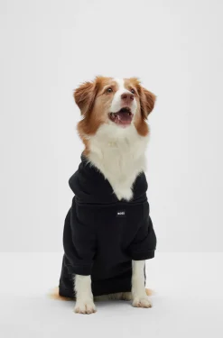 Hunde-Hoodie aus Baumwoll-Mix mit Kontrast-Logo