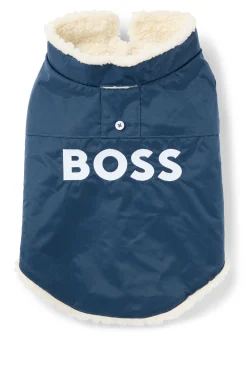 Hunde-Parka mit kontrastfarbenem Logo