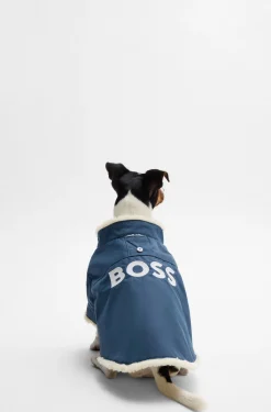 Hunde-Parka mit kontrastfarbenem Logo