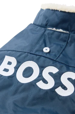 Hunde-Parka mit kontrastfarbenem Logo