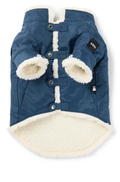 Hunde-Parka mit kontrastfarbenem Logo