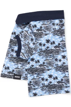 Hunde-Poloshirt aus Baumwolle mit Palmen-Print