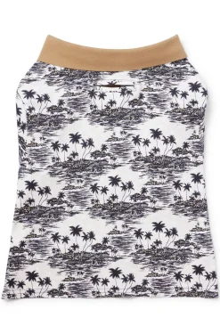 Hunde-Poloshirt aus Baumwolle mit Palmen-Print