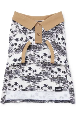 Hunde-Poloshirt aus Baumwolle mit Palmen-Print