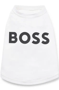 Hunde-T-Shirt aus merzerisierter Baumwolle mit Kontrast-Logo