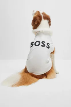 Hunde-T-Shirt aus merzerisierter Baumwolle mit Kontrast-Logo