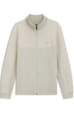Hybrid-Jacke aus elastischem Gewebe mit Reißverschluss