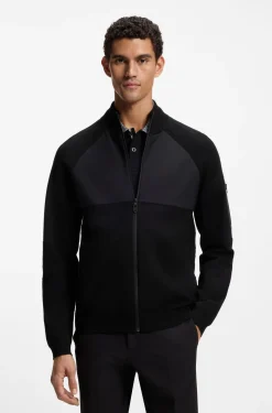 Hybrid-Jacke aus Strick mit Waffelstruktur