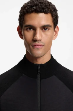 Hybrid-Jacke aus Strick mit Waffelstruktur