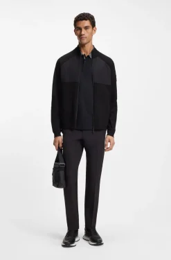 Hybrid-Jacke aus Strick mit Waffelstruktur