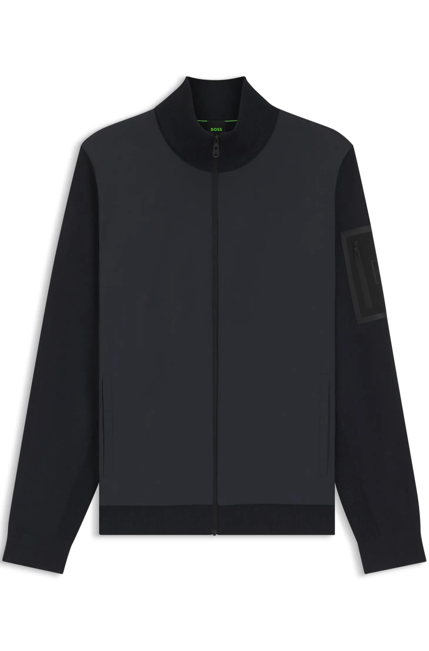 Hybrid-Jacke mit Strickärmeln und Strick hinten