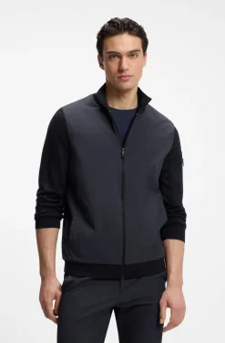Hybrid-Jacke mit Strickärmeln und Strick hinten