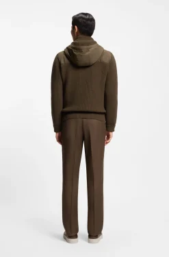 Hybrid-Jacke mit Wollärmeln und Daunenfüllung vorn