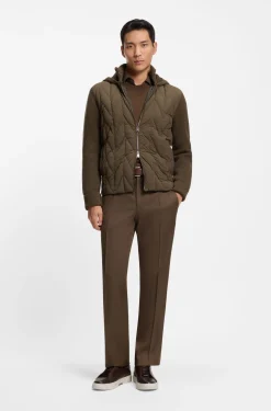 Hybrid-Jacke mit Wollärmeln und Daunenfüllung vorn