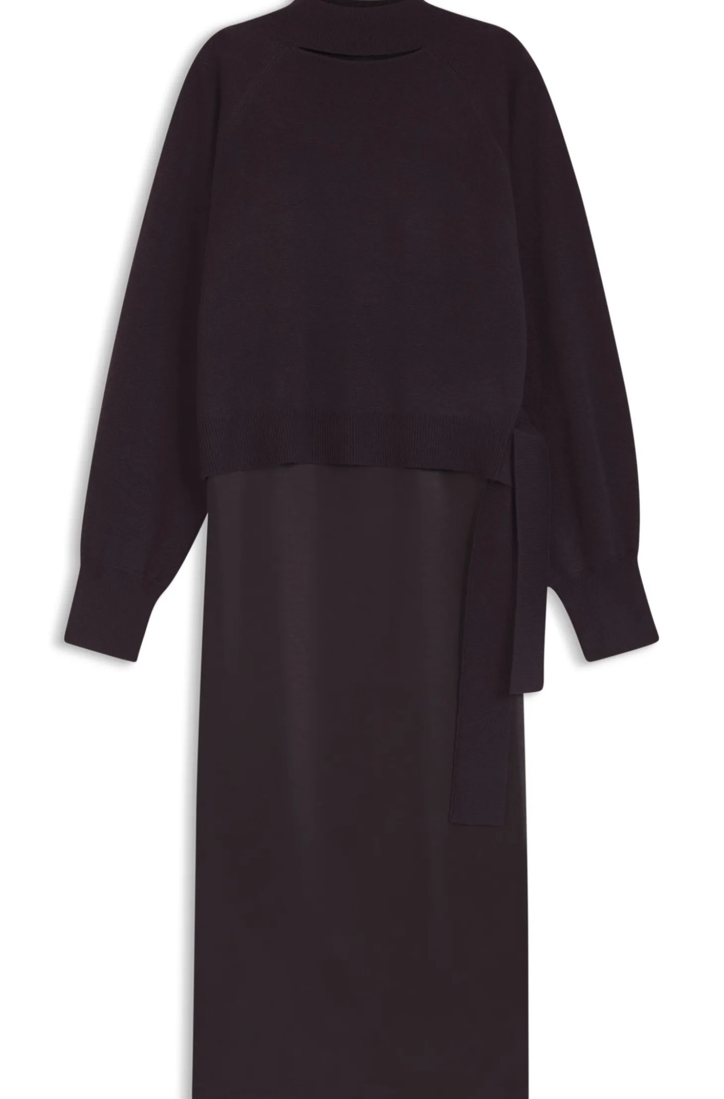 2-in-1-Kleid mit Woll-Pullover mit Kaschmir
