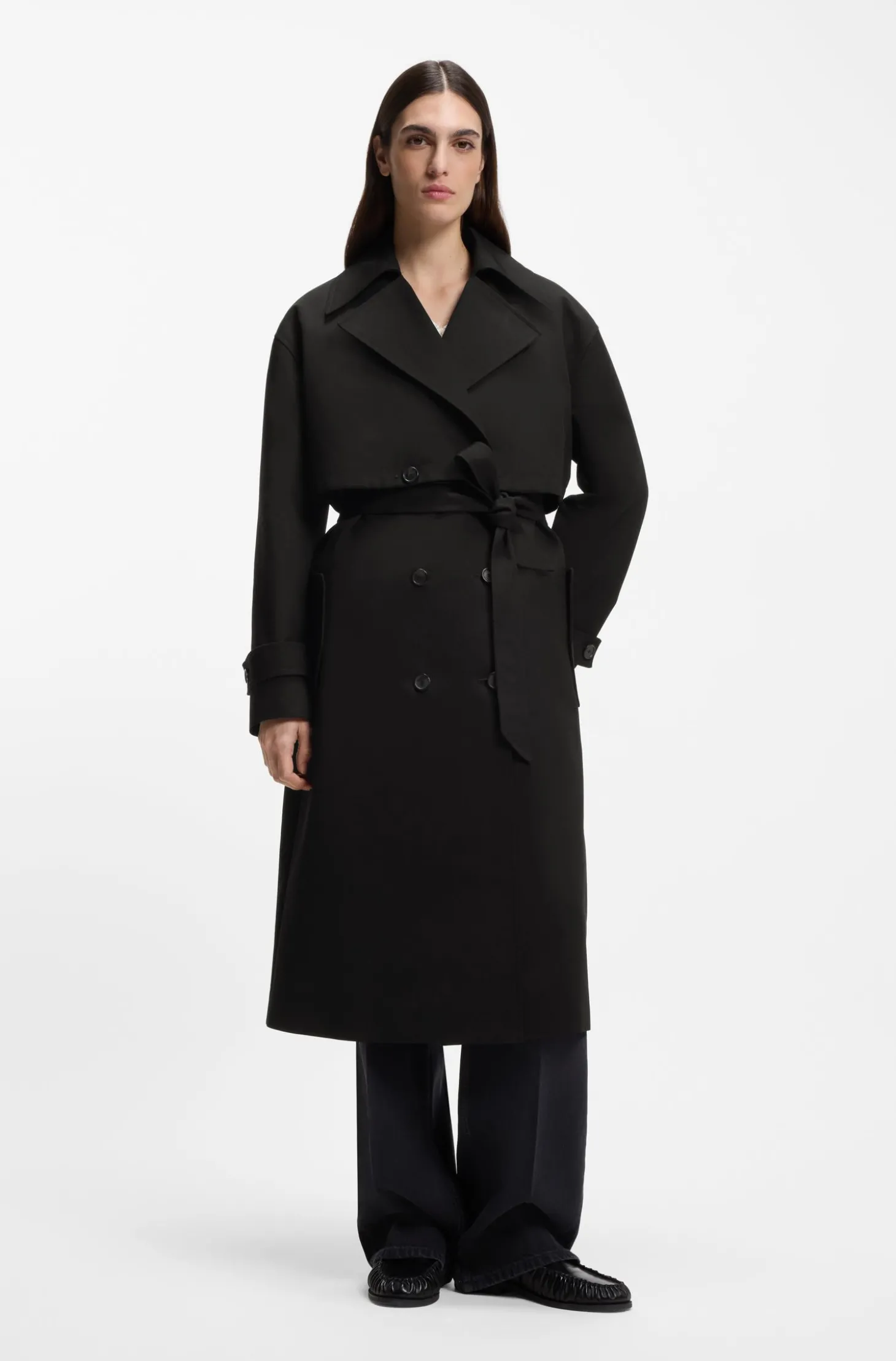 2-in-1-Trenchcoat aus elastischer Baumwolle