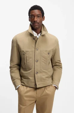 Jacke aus angerautem Gewebe mit wasserabweisendem Finish