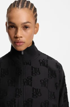 Jacke aus Baumwoll-Mix mit Allover-Logo-Muster