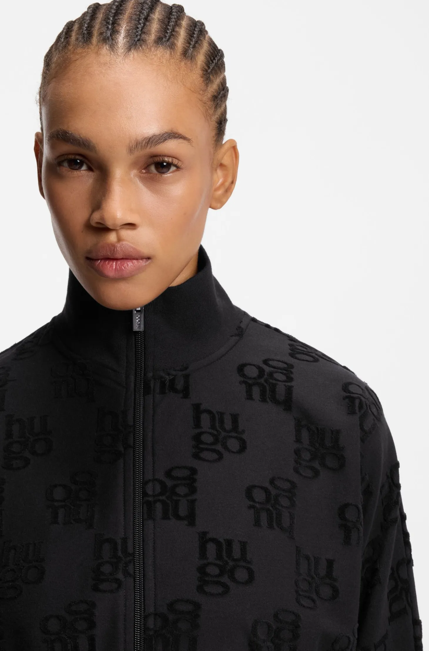 Jacke aus Baumwoll-Mix mit Allover-Logo-Muster