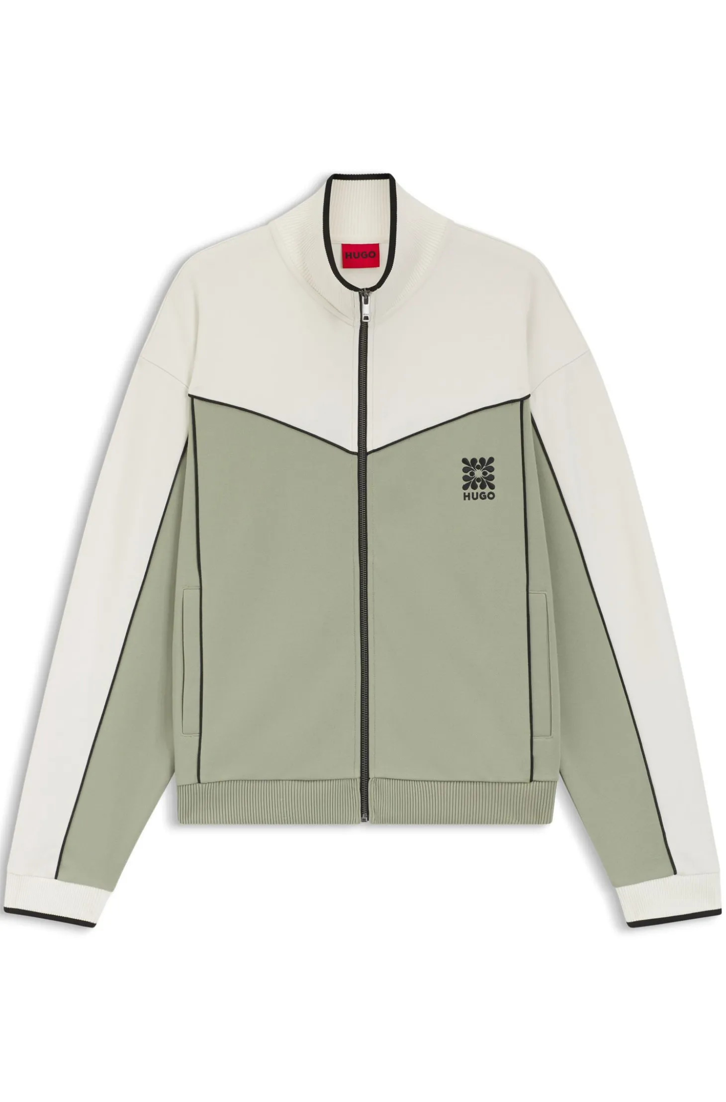 Jacke aus Baumwoll-Mix mit gesticktem Logo-Artwork
