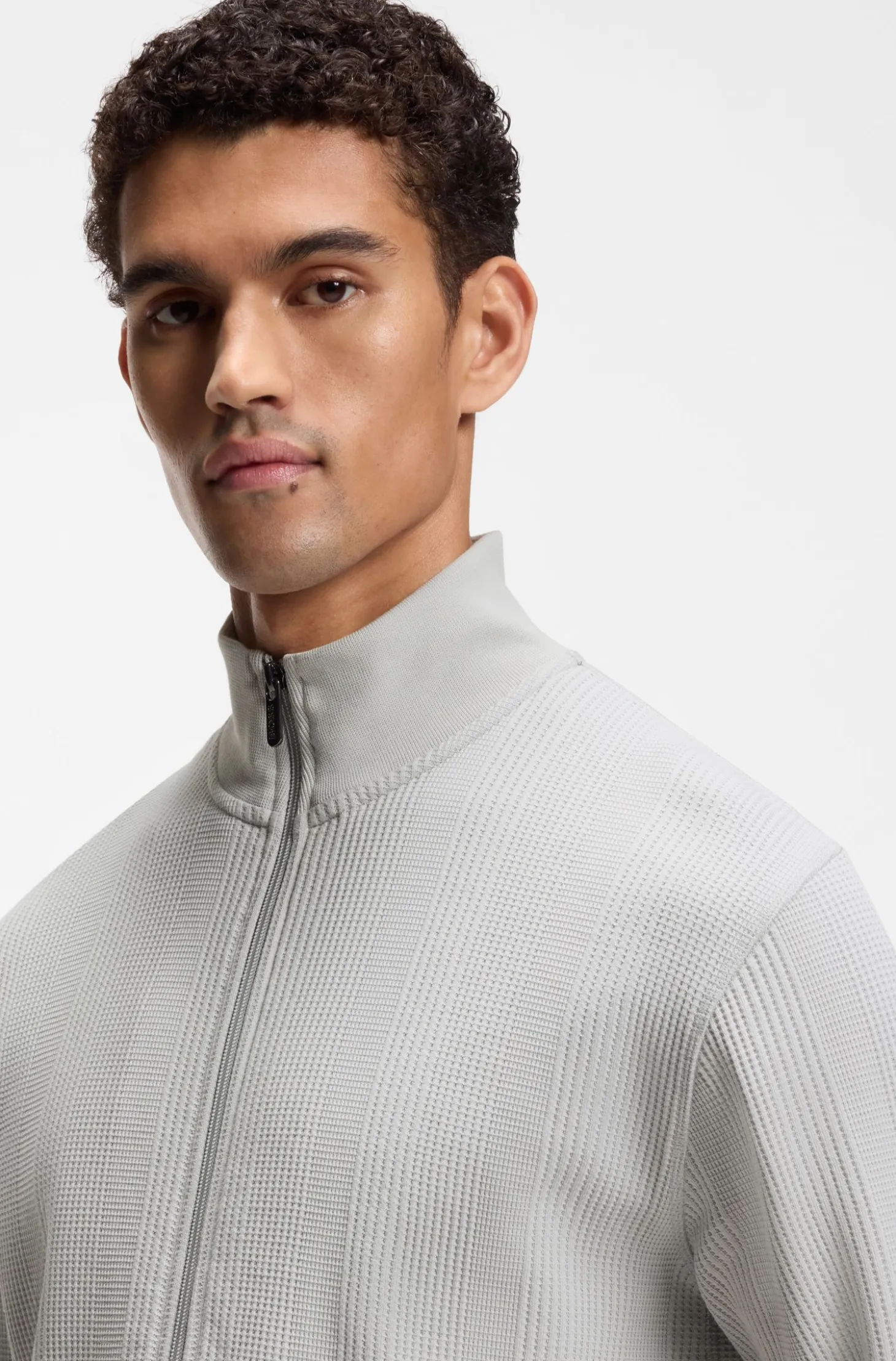 Jacke aus Baumwoll-Mix mit Waffelstruktur