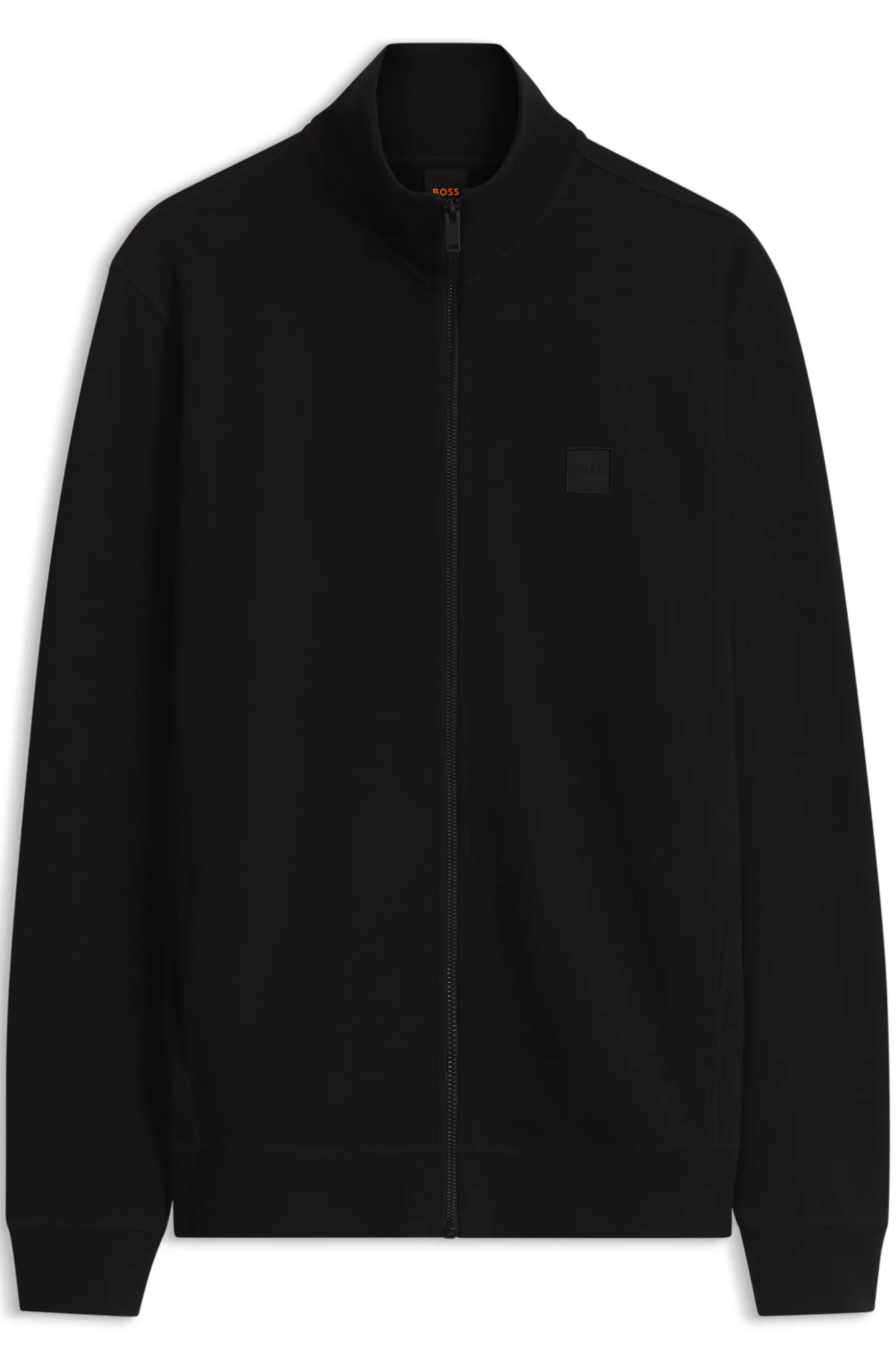 Jacke aus Baumwoll-Terry mit Logo-Patch
