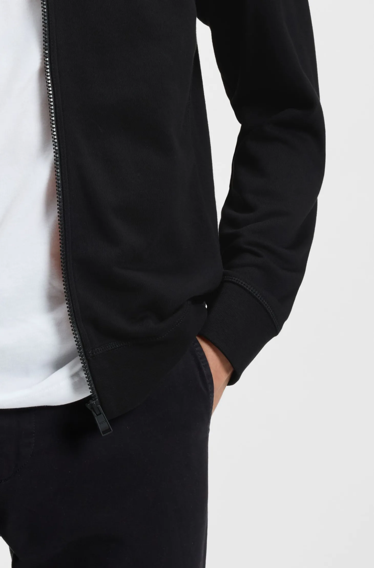 Jacke aus Baumwoll-Terry mit Logo-Patch