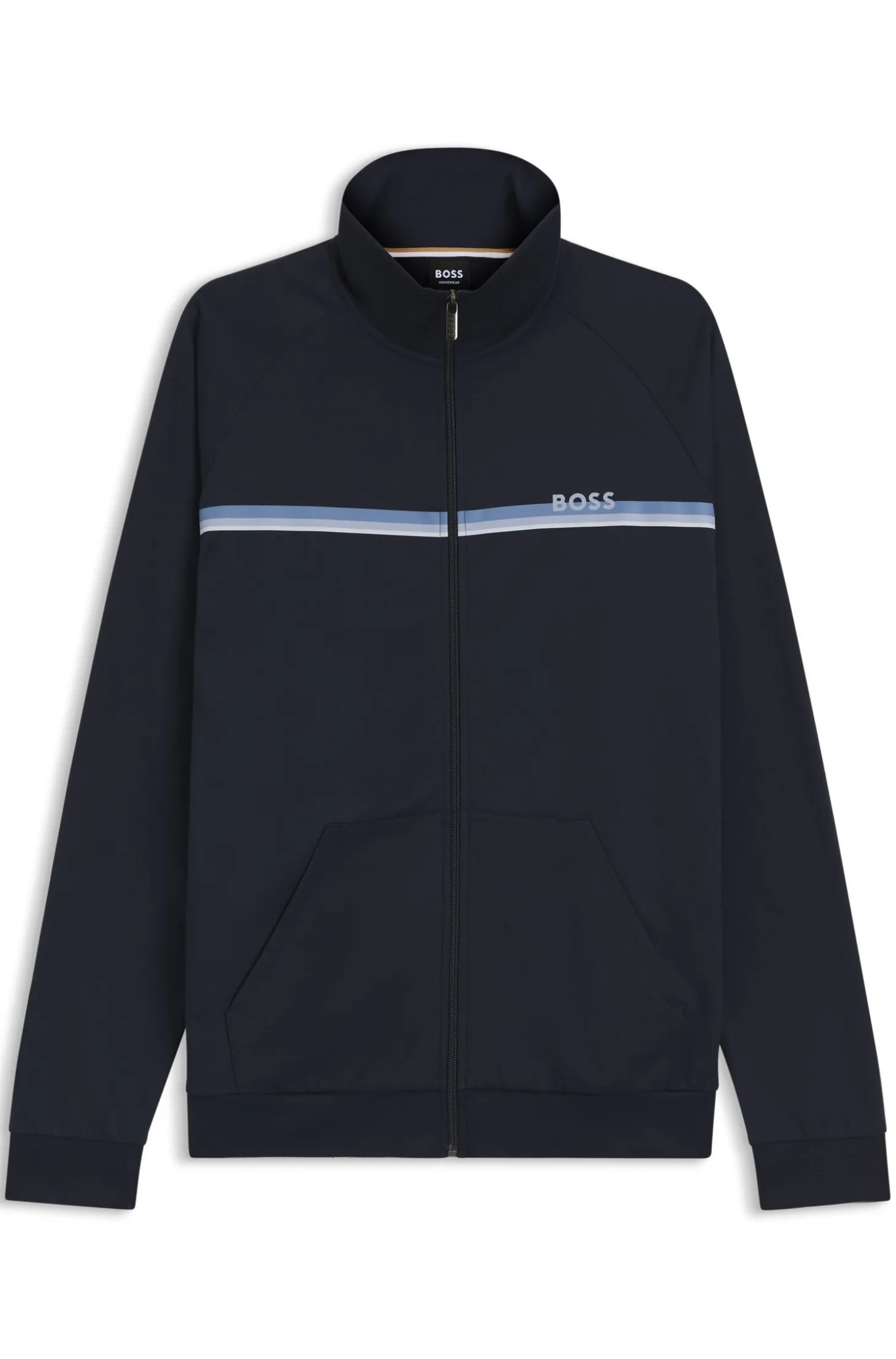 Jacke aus Baumwoll-Terry mit Streifen und Logo
