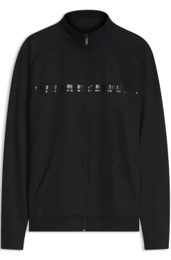 Jacke aus Baumwoll-Terry mit Streifen und Logo